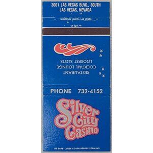 Vintage Matchbook Cover Silver City Casino Las Vegas NV Nevada